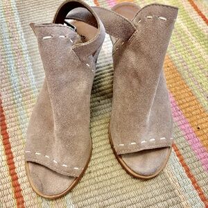 FRYE suede block heels